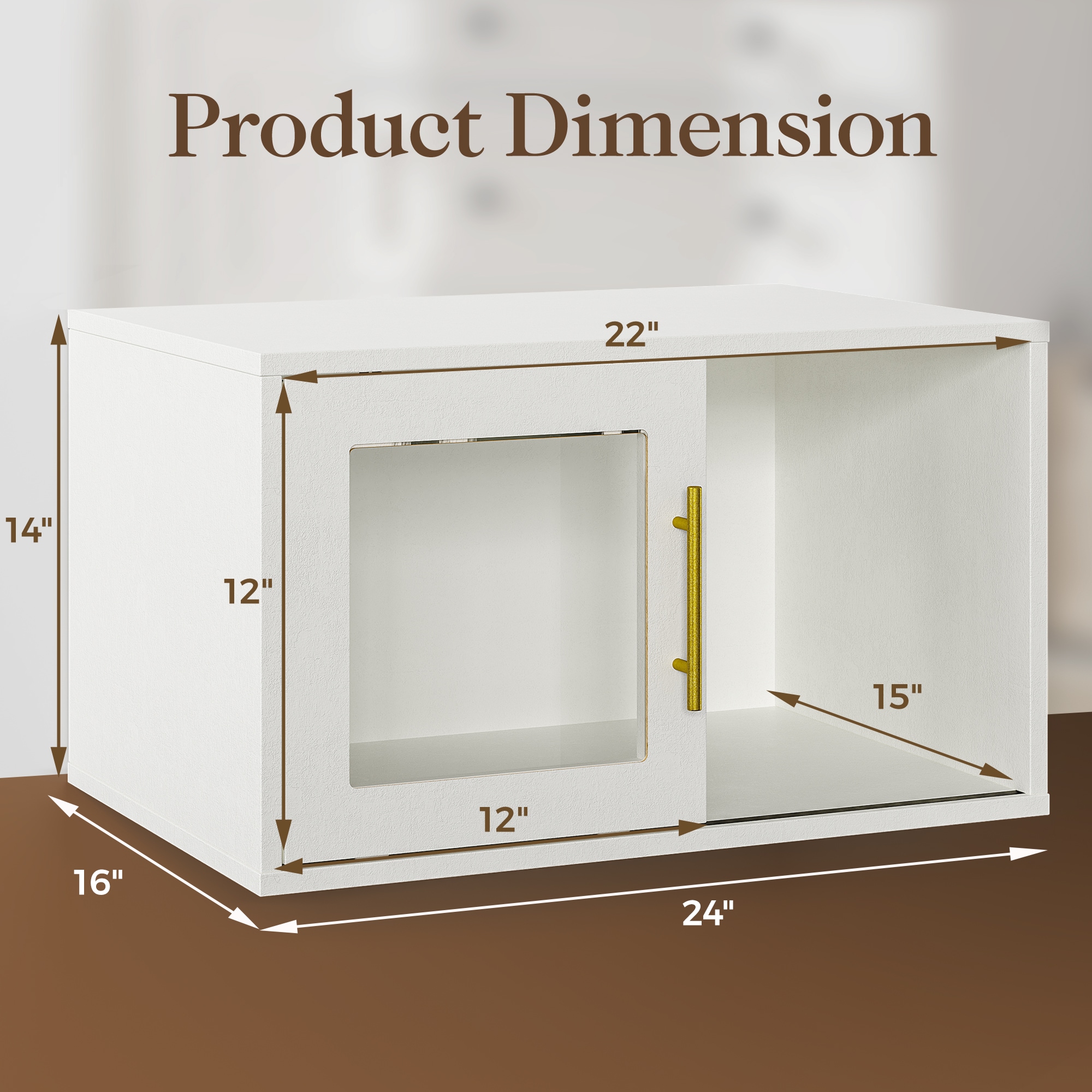 Cube Storage Organizer With Sliding Door White Wood Shelf Unit_voghion.com